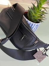 Load image into Gallery viewer, Men’s Crossbody Leather Fanny Pack – Gun Black Edition